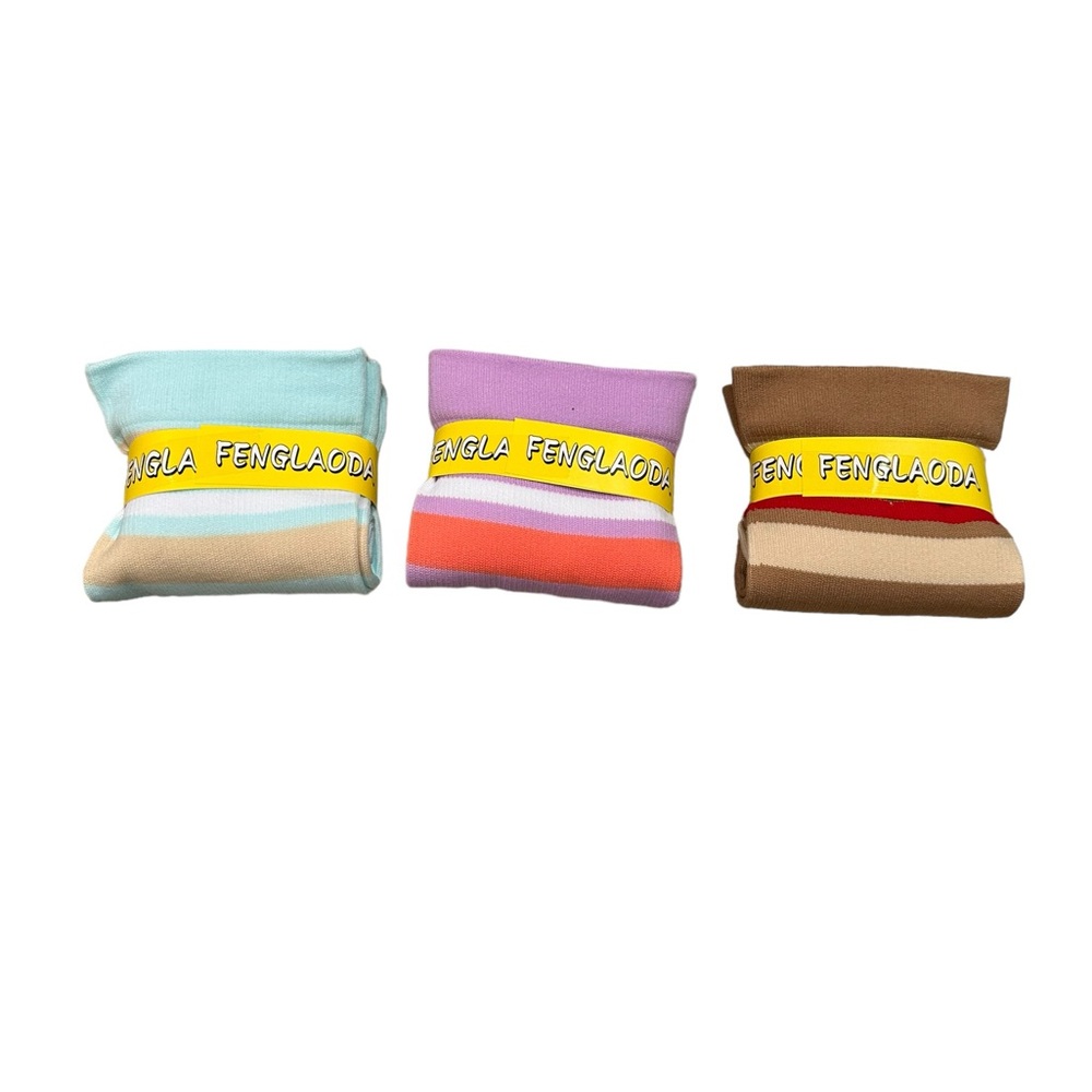 Fenglaoda Multicolored Compression Socks 3 Pair Set